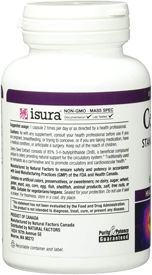 Natural Factors Celery Seed Extract, 60 Vegetarian Capsules