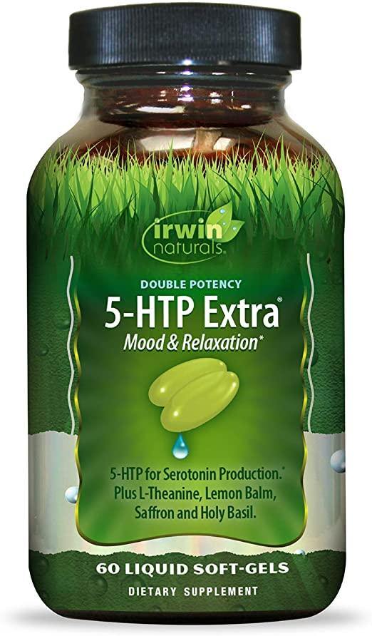Irwin Naturals Double Potency 5-HTP Extra Mood &amp; Relaxation for Seratonin Production - 60 Liquid Soft-Gels - Discount Nutrition Store