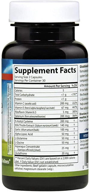Carlson - Glutathione Booster, Alpha Lipoic Acid, Immune Support & Optimal Wellness, Antioxidant, 60 Capsules