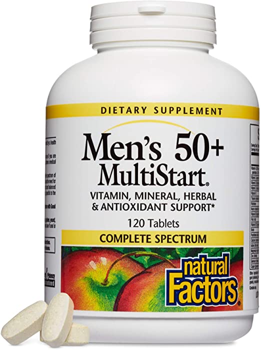 Natural Factors Men&#39;s 50 plus MultiStart™, 120 Tablets