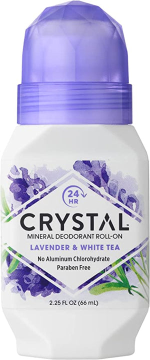 Crystal Mineral Deodorant Roll-On Lavender & White Tea, 2.25 fl oz