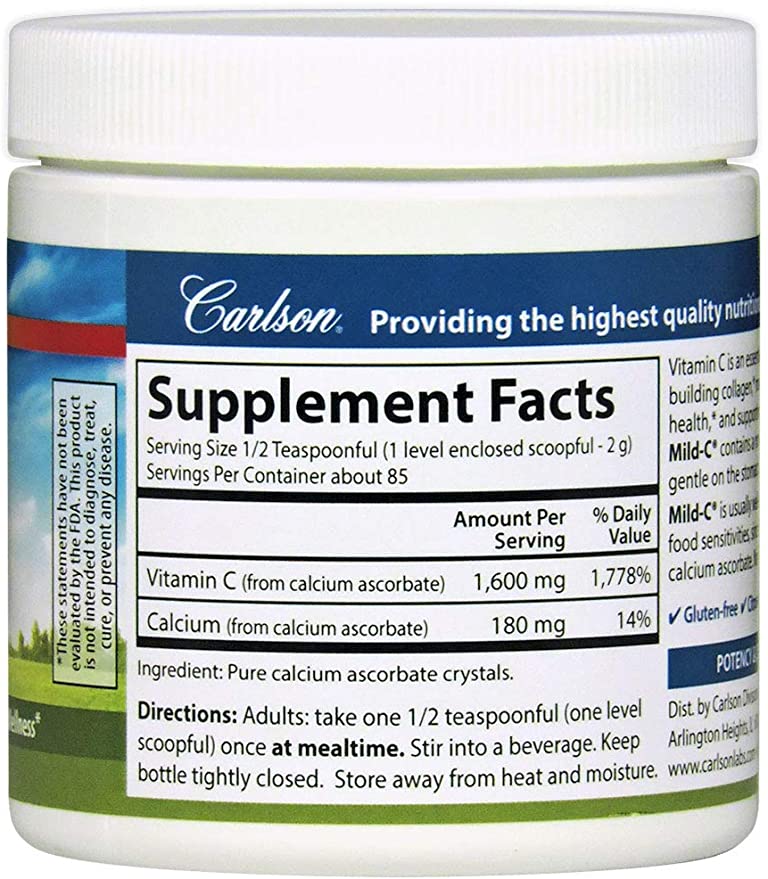 Carlson - Mild-C, Vitamin C Powder, Supports Healthy Immune Function, 35 oz (1,000 g)