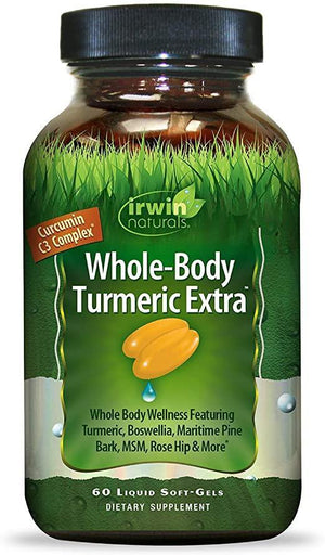 Irwin Naturals Whole-Body Turmeric Extra - BioPerine Complex Enhanced Absorption - 60 Liquid Softgels - Discount Nutrition Store