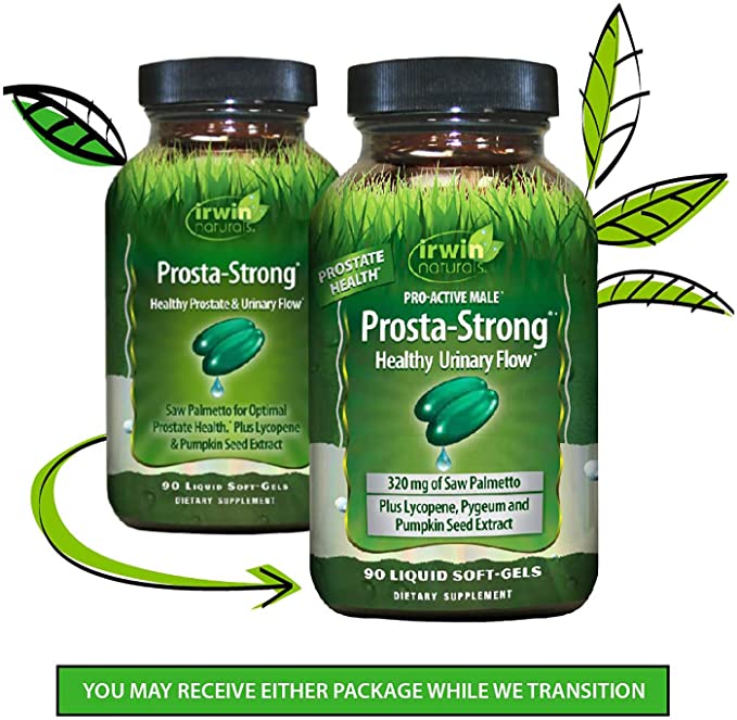 Irwin Naturals Prosta-Strong - Prostate Health Support with Saw Palmetto, Lycopene, Pumpkin Seed &amp; More - 90 Liquid Softgels