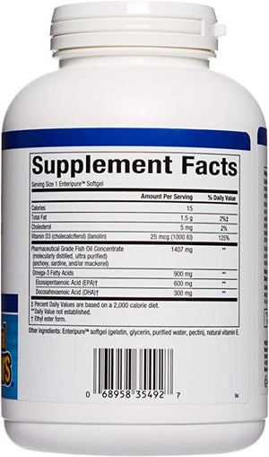 Natural Factors Ultra Strength RxOmega-3 with Vitamin D3, 150 Eneripure™Softgels