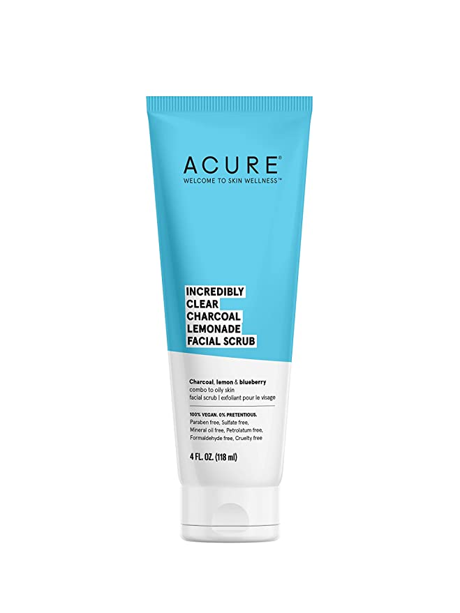 Acure Incredibly Clear Charcoal Lemonade Facial Scrub, 4 fl oz
