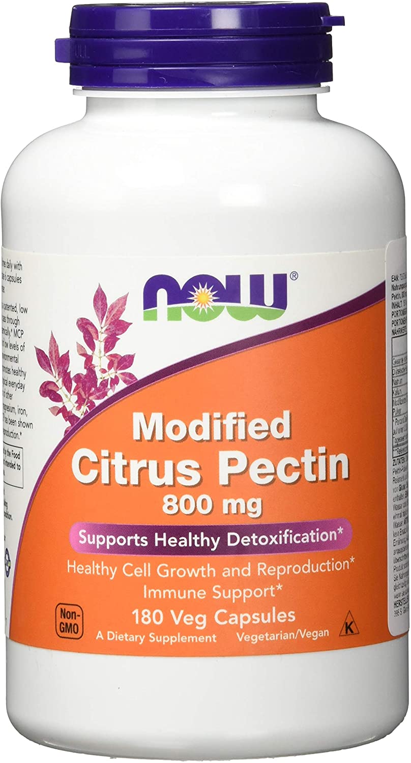 NOW Modified Citrus Pectin, 800 mg, 180 Vegetarian Capsules