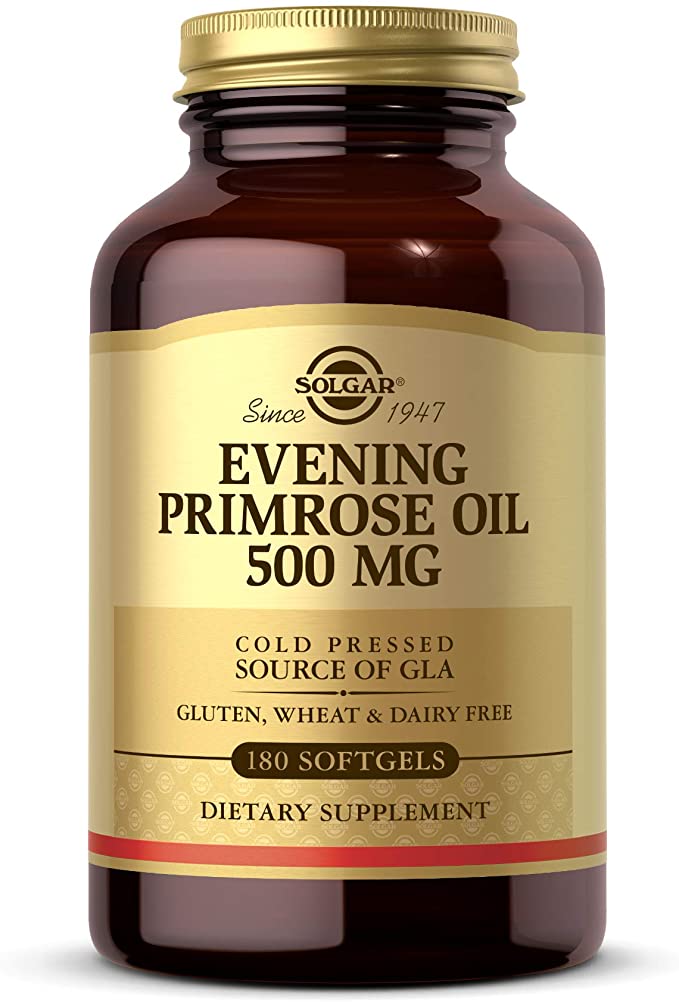 Solgar Evening Primrose Oil 500 mg, 180 Softgels - Promotes Healthy Skin &amp; Cardiovascular Health - Nutritional Support for Women - Gluten Free, Dairy Free - 180 Servings