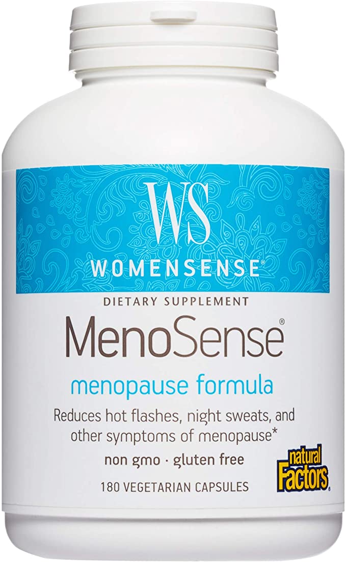 Natural Factors WomenSense MenoSense, Natural Supplement to Help Improve Menopause Symptoms, Vegan, Non-GMO, 180 Capsules