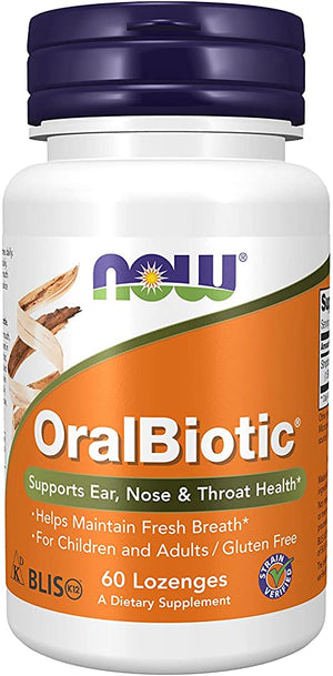 NOW Supplements, OralBiotic™, Developed for Adults & Children, Strain Verified, 60 Lozenges
