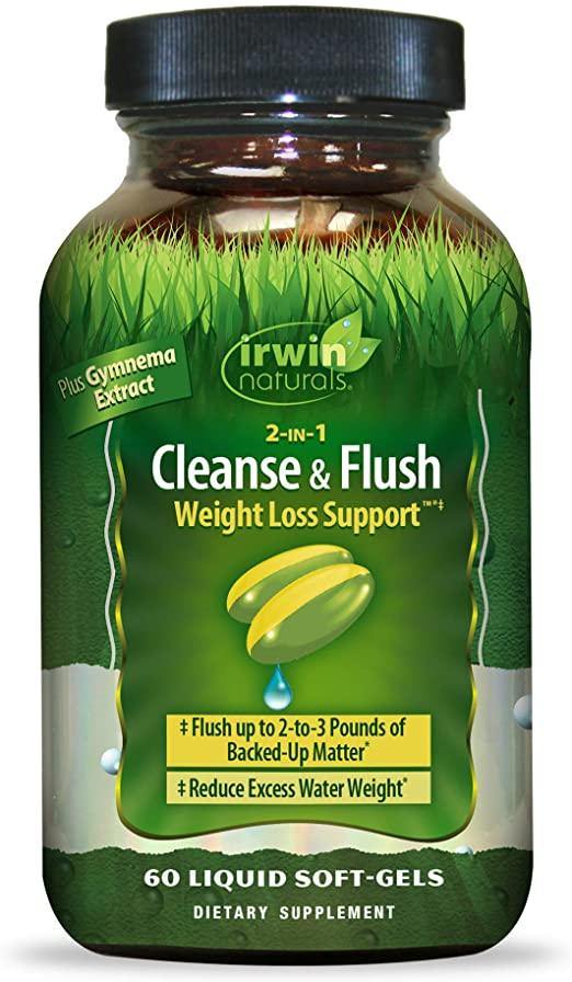 Irwin Natural 2-in-1 Cleanse & Flush Weight Loss Support Supplement - 60 Liquid Softgels - Discount Nutrition Store