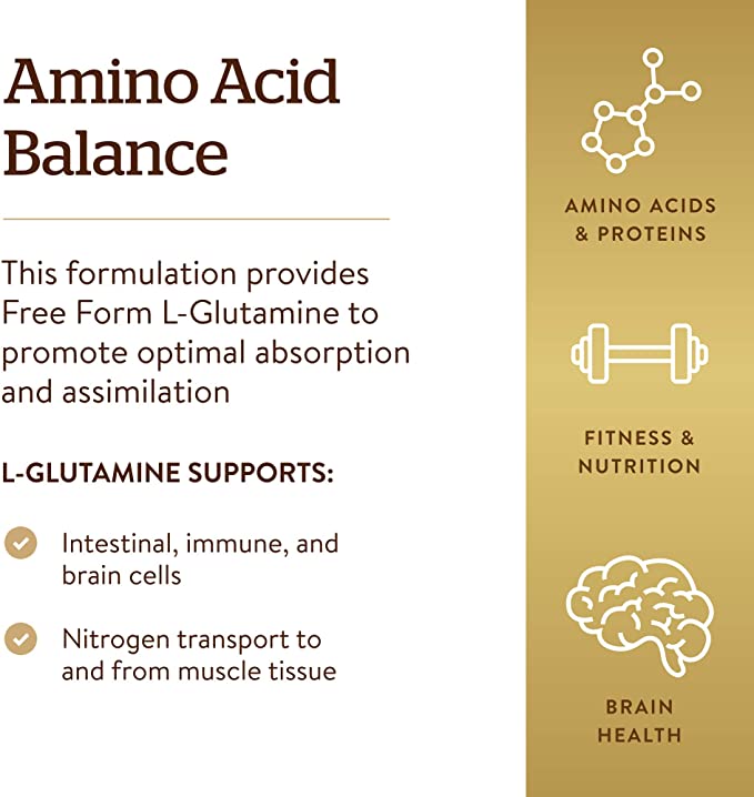 Solgar L-Glutamine, 500 mg, 250 Vegetable Capsules