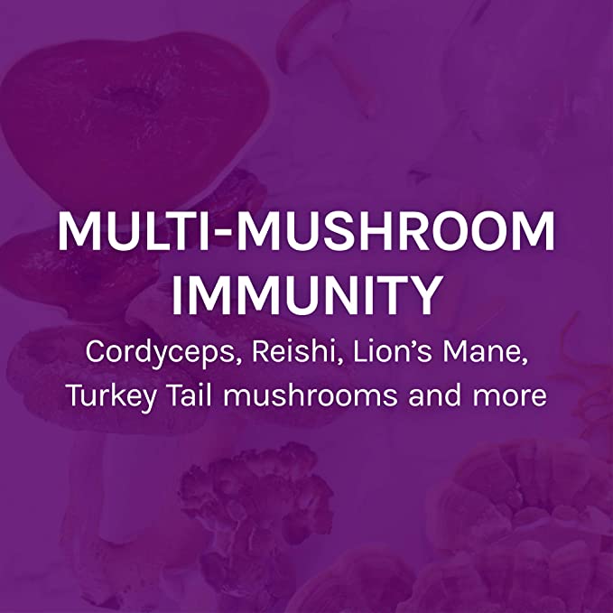 Host Defense MyCommunity Capsules - 17 Species Blend Mushroom Supplement for Immune Support - Herbal Aid with Lion&#39;s Mane, Reishi. Chaga, Cordyceps, Turkey Tail &amp; More - 60 Capsules (30 Servings)