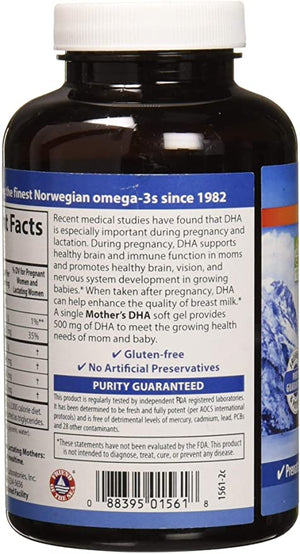 Carlson Mother's DHA, 100 mg, 120 softgels