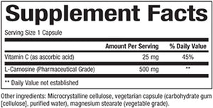 Natural Factors, L-Carnosine 500 mg, Supports Healthy Aging, Muscle and Brain Function, Dietary Supplement, 120 capsules (120 servings)