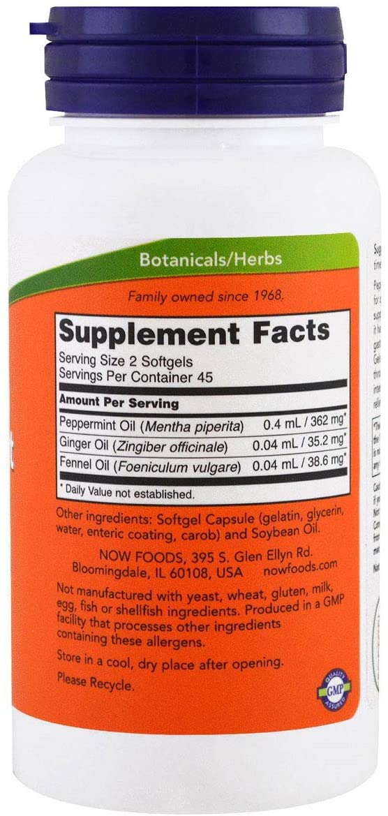 NOW Peppermint Gels, 90 Softgels