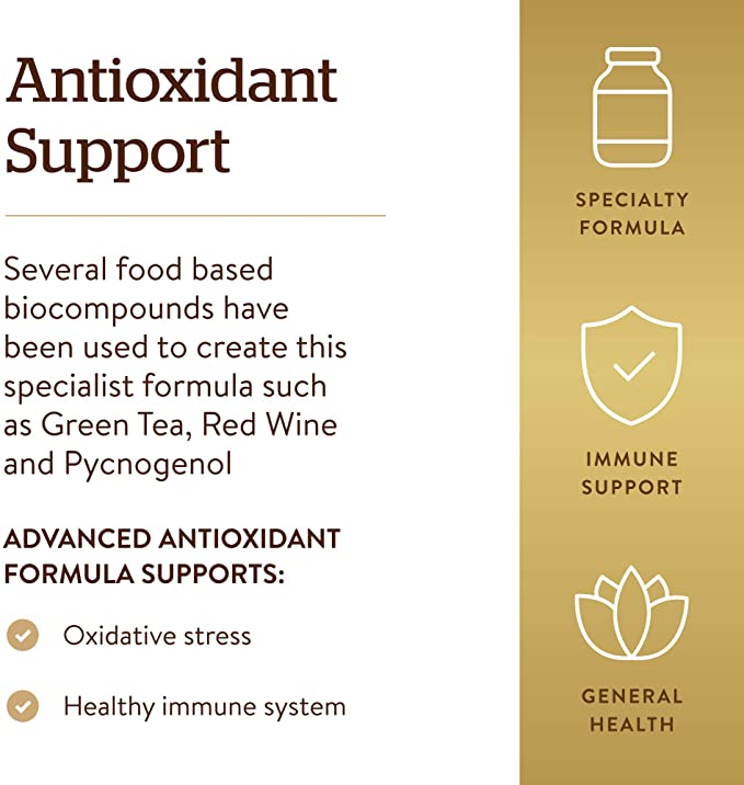 Solgar Advanced Antioxidant Formula - 120 Vegetable Capsules - Non-GMO, Vegan, Gluten Free - 60 Servings