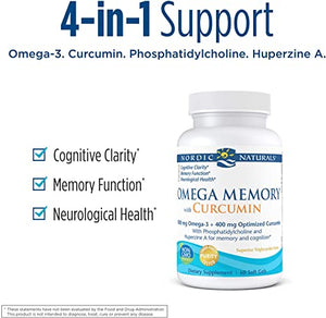 Nordic Naturals Omega Memory with Curcumin, 975 mg, 60 Softgels