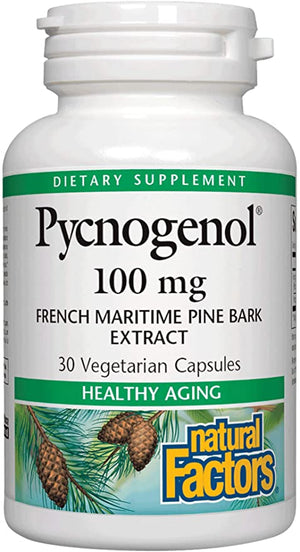 Natural Factors, Pycnogenol 100 mg, Antioxidant Support for Healthy Aging, 30 Capsules