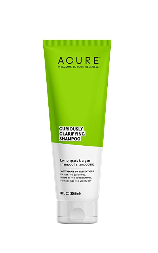 Acure Curiously Clarifying Shampoo – Lemongrass &amp; Argan Oil - Refresh &amp; Detoxify Hair with a Deep-Cleansing Formula that Removes Buildup &amp; Excess Oil, 8 Fl Oz