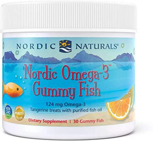 Nordic Naturals Nordic Omega-3 Gummy Fish, Tangerine - 30 Gummy Fish - 124 mg Total Omega-3s with EPA & DHA - Non-GMO - 30 Servings - Discount Nutrition Store