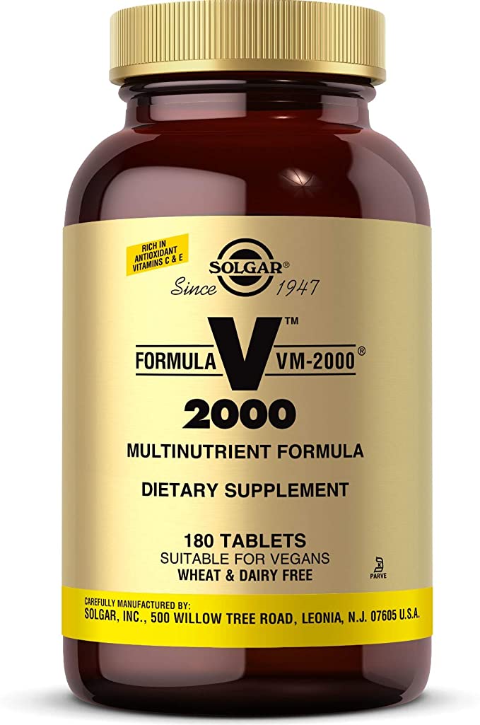 Solgar Formula VM-2000 (Multinutrient System), 180 Tablets - Premium Quality Multiple - Contains Zinc - Supports A Healthy Immune System - Vegan, Dairy Free, Kosher - 90 Servings