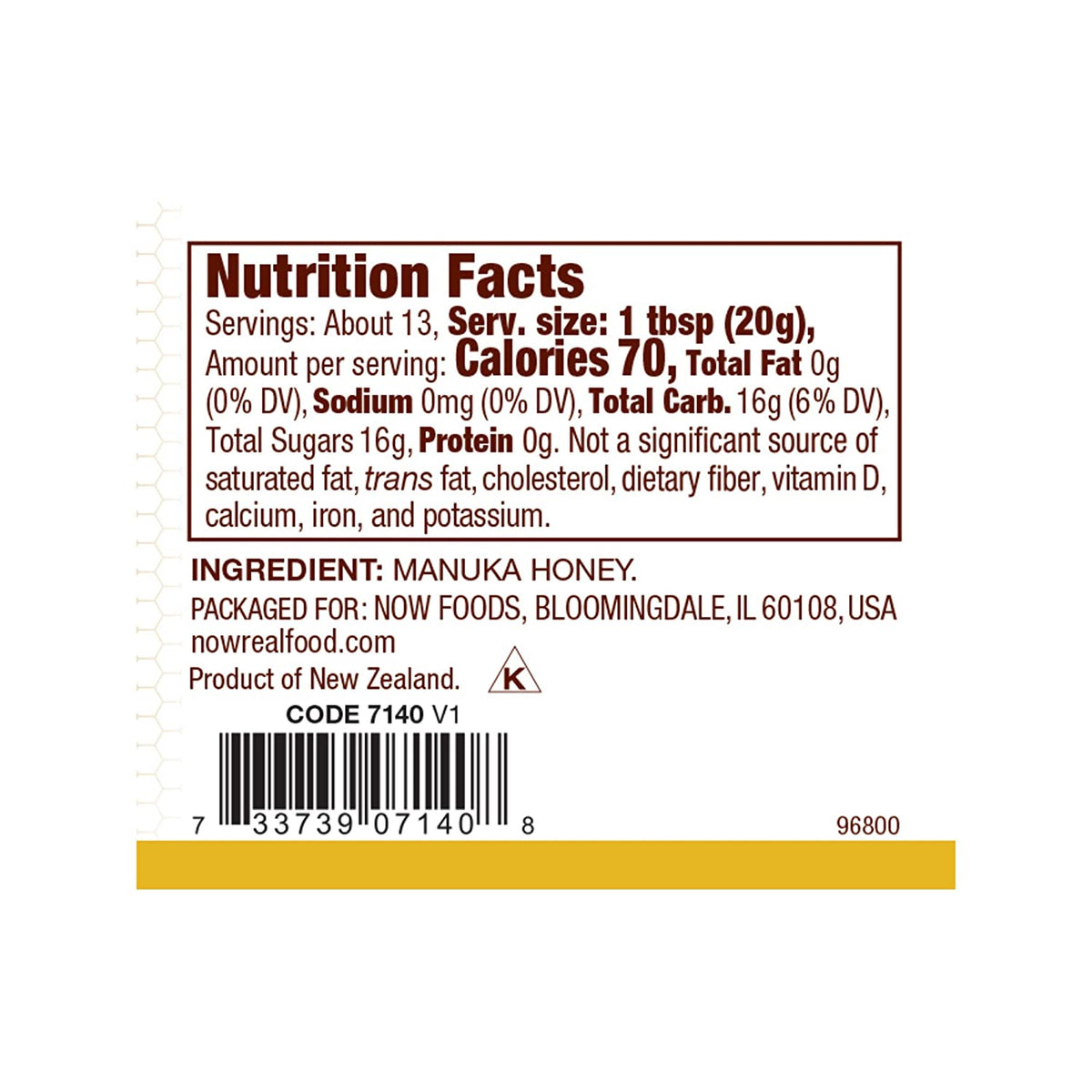 NOW Real Food Manuka Honey, 8.8 oz