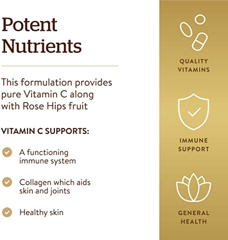 Solgar Vitamin C 1500 mg with Rose Hips, 180 Tablets - Antioxidant &amp; Immune Support - Overall Health - Supports Healthy Skin &amp; Joints - Non GMO, Vegan, Gluten Free, Dairy Free, Kosher - 180 Servings