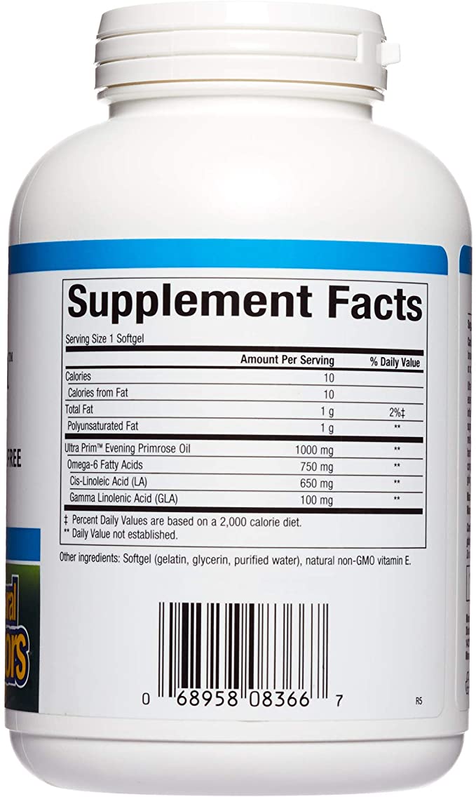 Omega Factors by Natural Factors, Ultra Prim Evening Primrose Oil, Promotes Women's and Immune Health with Omega-6 GLA, 240 softgels