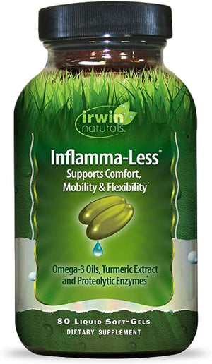 Irwin Naturals Inflamma-Less, Promotes Comfort, Mobility & Flexibility, 80 Liquid Softgels - Discount Nutrition Store