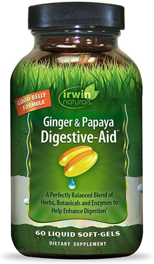 Irwin Naturals Ginger & Papaya Digestive-Aid Powerful Plant-Based Enzymes - 60 Liquid Softgels - Discount Nutrition Store