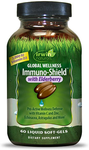 Irwin Naturals Global Wellness Immuno-Shield™ with Elderberry, 60 Liquid Softgels