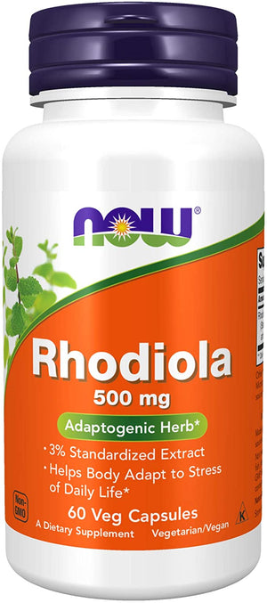 NOW Rhodiola, 500 mg, 60 Veg Capsules