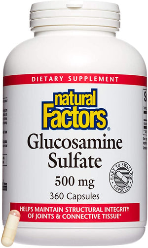 Natural Factors Glucosamine Sulfate, 500 mg, 360 Capsules