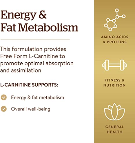 Solgar L-Carnitine, 250 mg, 90 Vegetable Capsules