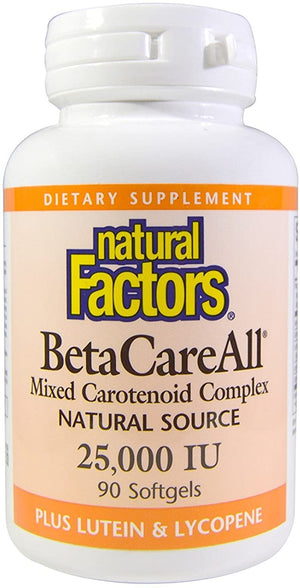 Natural Factors BetaCareAll® Mixed Carotenoid Complex, 15000 IU, 90 Softgels