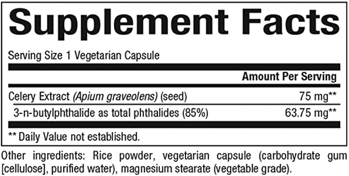 Natural Factors Celery Seed Standardized Extract, 120 Vegetarian Capsules
