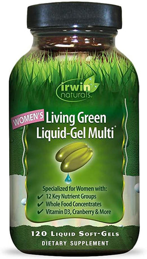 Irwin Naturals Women's Living Green Liquid-Gel Multi Vitamin - 120 Liquid Softgels - Discount Nutrition Store