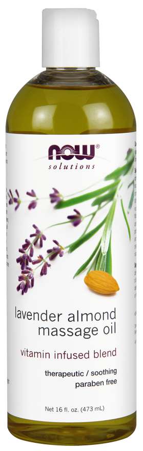 NOW Foods Solutions Massage Oil Lavender Almond, 16 fl oz