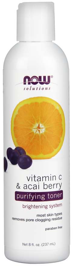 NOW Foods Solutions Vitamin C &amp; Acai Berry Purifying Toner, 8 fl oz