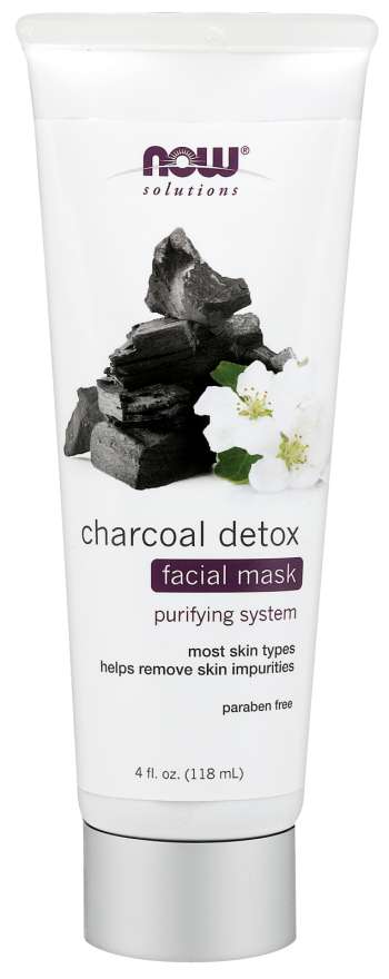 NOW Solutions, Charcoal Detox Facial Mask, Purifying System, For Most Skin Types, 4-Ounce