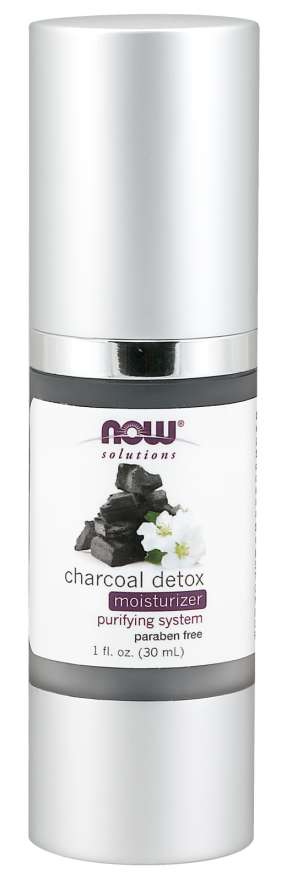 NOW Solutions, Charcoal Detox Moisturizer, Purifying System, Moisturizing or Dull Oily Skin, 1-Ounce