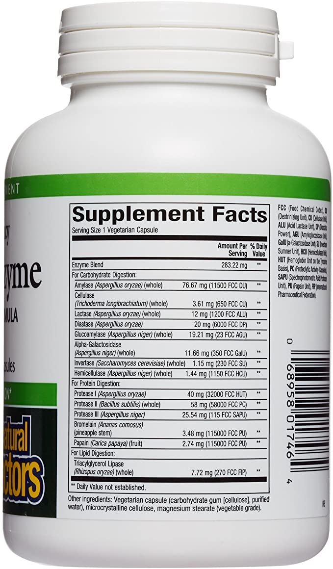 Natural Factors Multi Enzyme High Potency, 120 Vegetarian Capsules