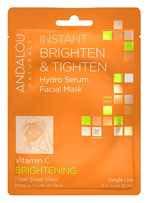 Andalou Naturals Brighten & Tighten Hydro Serum Facial Sheet Mask, 6 fl oz