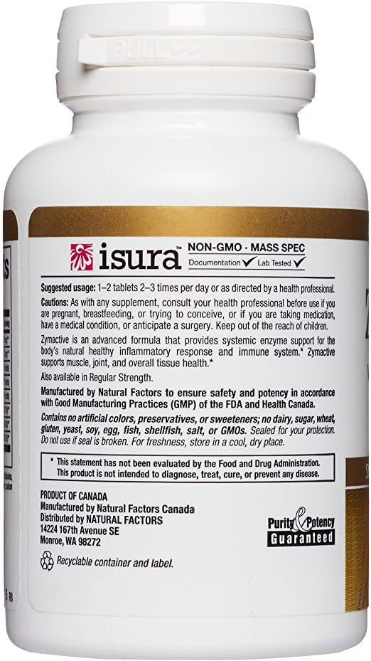 Natural Factors - Double Strength Zymactive® Proteolytic Enzyme with 200 mg Pancreatin 30 TAB