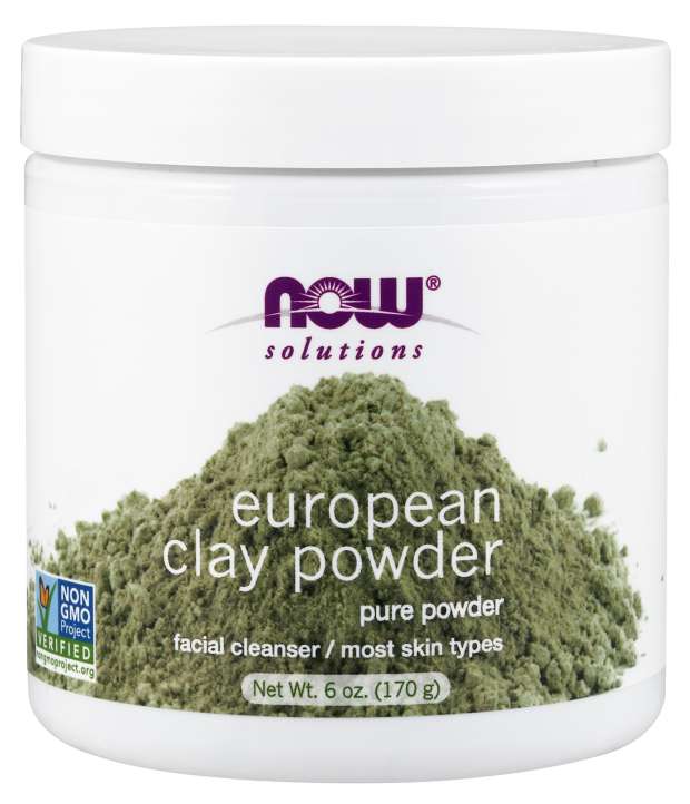 NOW Solutions, European Clay Powder, Pure Powder for a Detox Facial Cleansing Mask, 6-Ounce