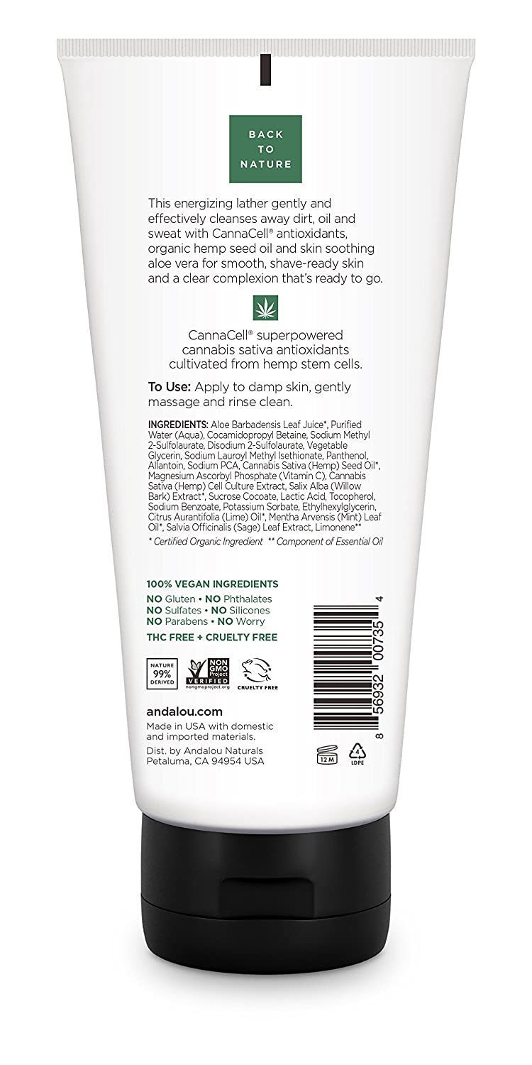 Andalou Naturals MEN Refreshing Face Wash, 6 fl oz