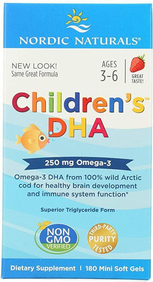 Nordic Naturals Children's DHA 250 mg Omega-3 180 Mini Softgels - Discount Nutrition Store