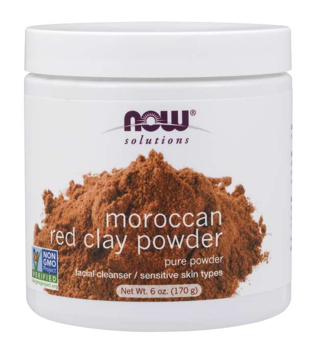 NOW Solutions, Mediterranean Red Clay Powder, Pure Powder for Sensitive Skin Facial Mask, 6-Ounce