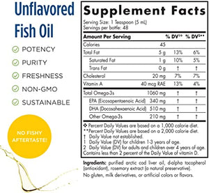 Nordic Naturals Arctic Cod Liver Oil Unflavored, 8 fl oz